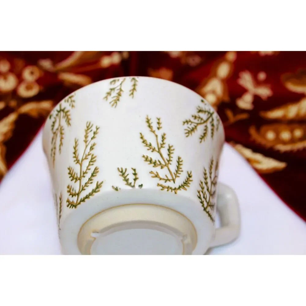 Ceramic Fern Leaf Cappuccino, Tea, Latte Cup etc Rare Find by Potter's Studio